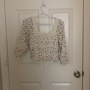 American eagle long sleeve cropped shirt